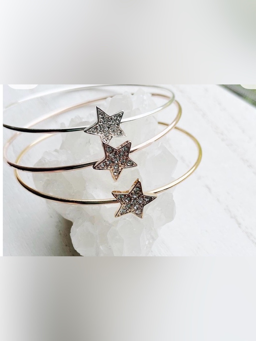 Parklane Halsey bracelets. Star Pavé Thin Bracelet - (Silver, Rose Gold, Gold)